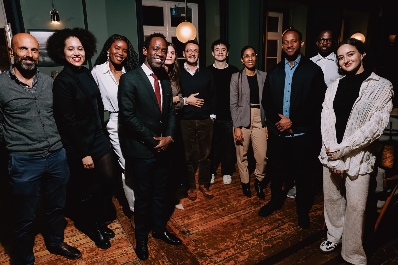 Steven Dossou with founders and investors at a Tribe Club evening