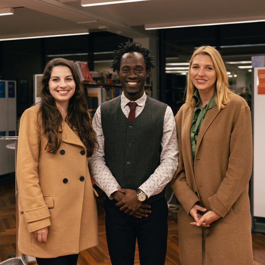 Steven Dossou with partners after an investor roundtable
