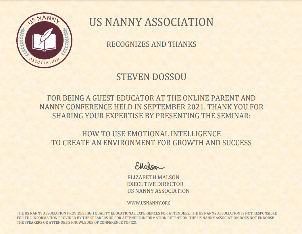 US Nanny Association, Online Parent and Nanny Conference, 2021