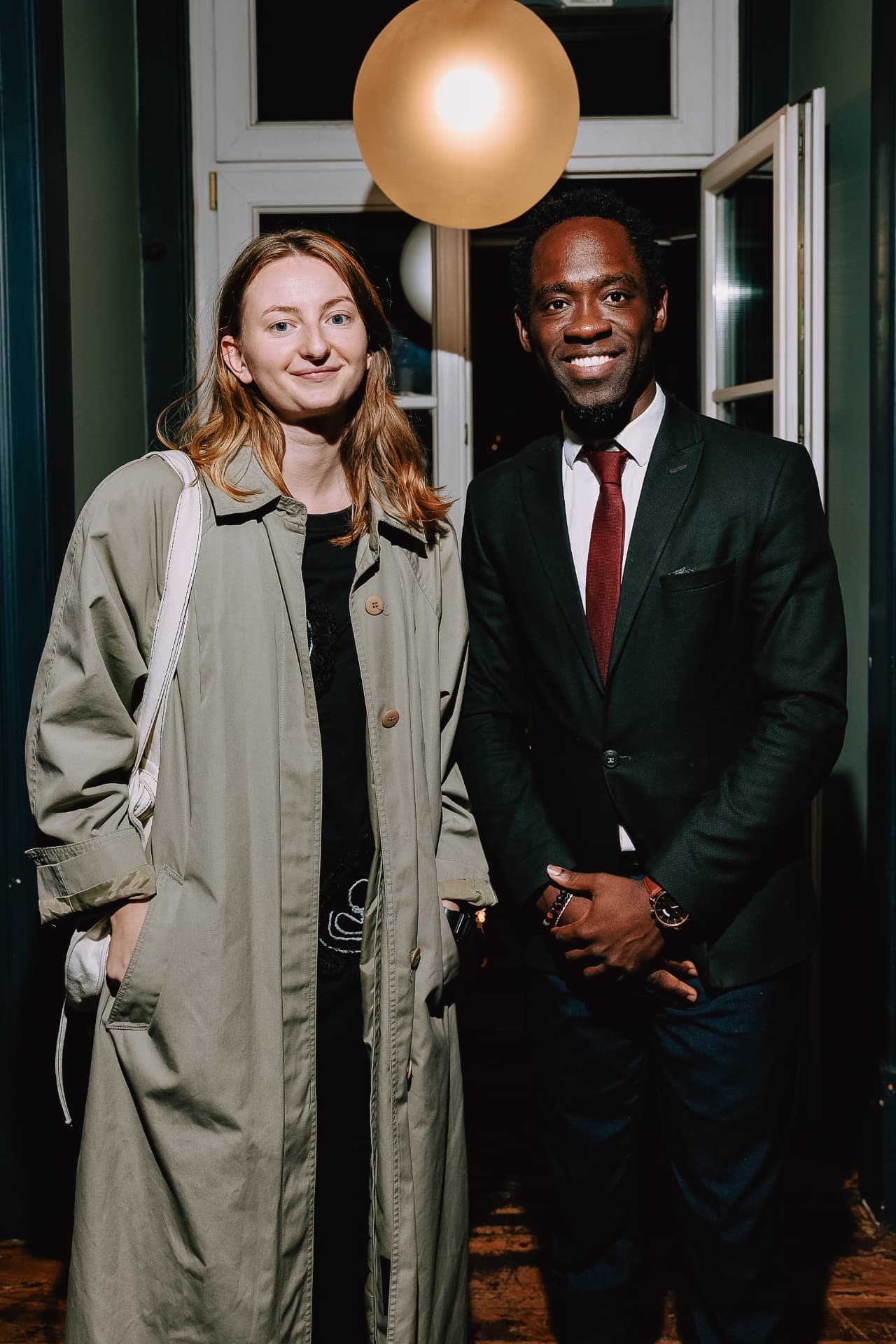 Steven Dossou meeting an investor at a networking evening
